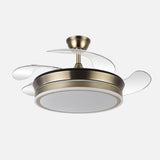 Ventilador de techo retráctil Fabrilamp Bayomo LED cuero 4 palas motor DC 3000-6000K Ø91cm 59W — vista 1