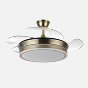 Ventilador de techo retráctil Fabrilamp Bayomo LED cuero 4 palas motor DC 3000-6000K Ø91cm 59W — vista 1
