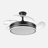 Ventilador de techo retráctil Fabrilamp Bayomo LED negro 4 palas motor DC Ø91cm 59W 142599009