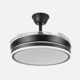 Ventilador de techo retráctil Fabrilamp Bayomo LED negro 4 palas motor DC 3000-6000K Ø91cm 59W — vista 2