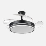 Ventilador de techo retráctil Fabrilamp Bayomo LED negro 4 palas motor DC 3000-6000K Ø91cm 59W — vista 1