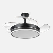Ventilador de techo retráctil Fabrilamp Bayomo LED negro 4 palas motor DC 3000-6000K Ø91cm 59W — vista 1