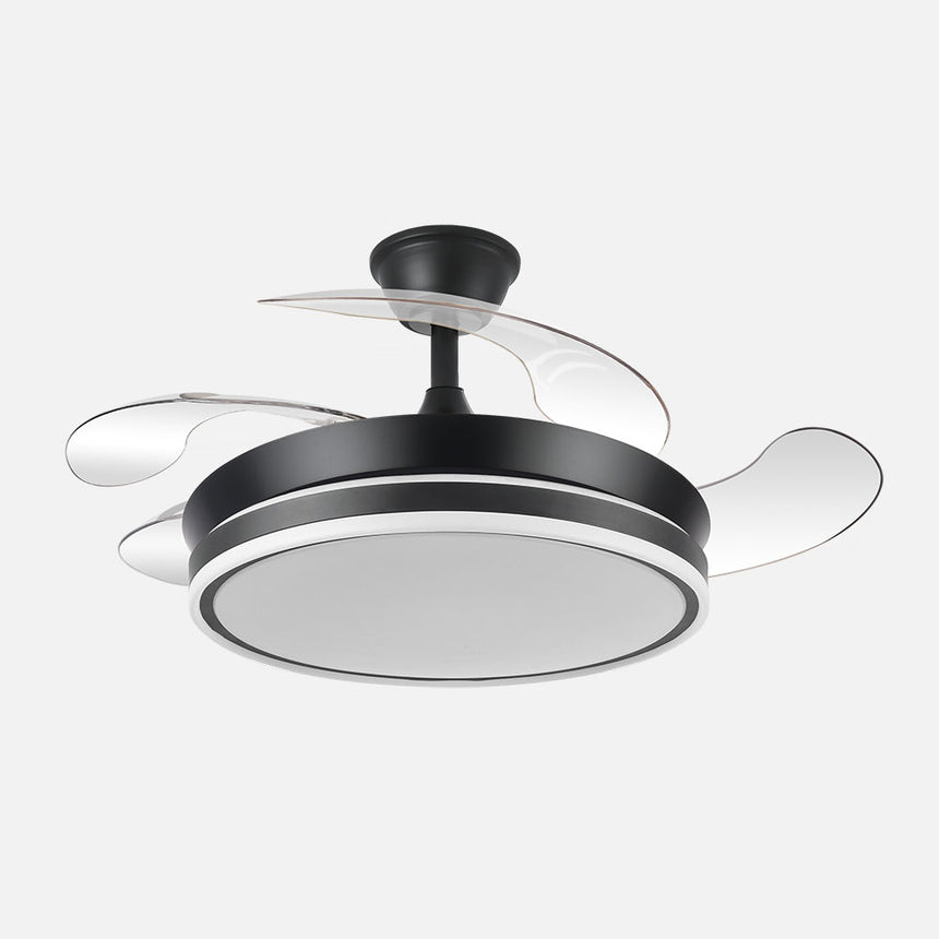 Ventilador de techo retráctil Fabrilamp Bayomo LED negro 4 palas motor DC 3000-6000K Ø91cm 59W — vista 1