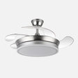 Ventilador de techo retráctil Fabrilamp Bayomo LED níquel 4 palas motor DC 3000-6000K Ø91cm 59W — vista 1