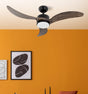 Ventilador de techo Fabrilamp Bembezar LED negro roble 3 palas motor DC 3000-6500K Ø107cm 24W — vista 1