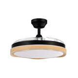 Ventilador de techo retráctil Fabrilamp Blondi LED negro madera 3 palas motor DC 3000-6000K Ø107cm — vista 3