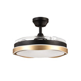 Ventilador de techo retráctil Fabrilamp Blondi LED negro dorado 3 palas motor DC 3000-6000K Ø107cm — vista 3