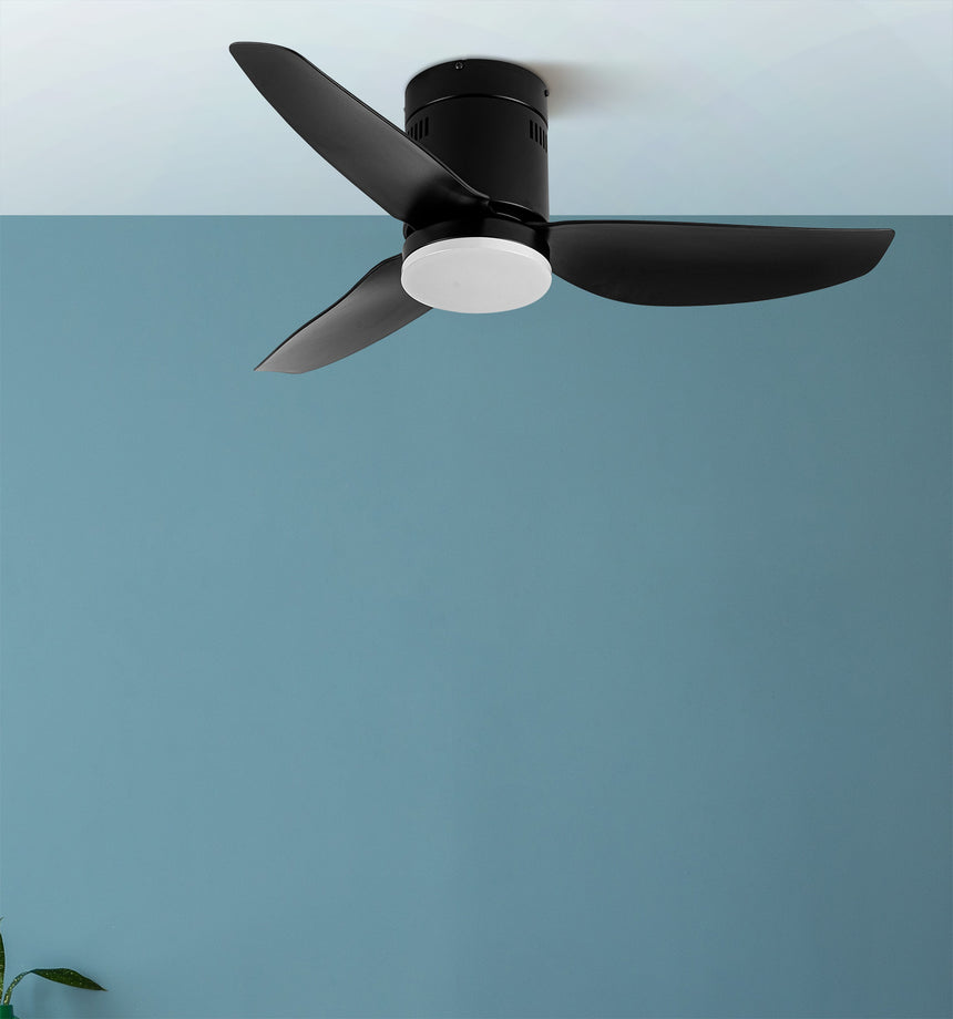 Ventilador de techo Fabrilamp Borax LED negro 3 palas motor DC 3000-6500K Ø101cm 20W — vista 5