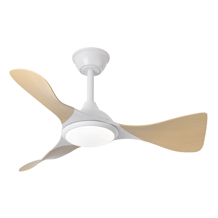 Ventilador de techo Fabrilamp Caiman LED blanco haya 3 palas motor DC 3000-6500K Ø89cm 36W — vista 3