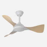 Ventilador de techo Fabrilamp Caiman LED blanco haya 3 palas motor DC 3000-6500K Ø89cm 36W — vista 2