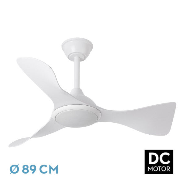 Ventilador de techo Fabrilamp Caiman LED blanco 3 palas motor DC Ø89cm 36W 241691301