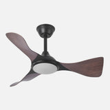 Ventilador de techo Fabrilamp Caiman LED negro roble 3 palas motor DC 3000-6500K Ø89cm 36W — vista 2