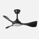 Ventilador de techo Fabrilamp Caiman LED negro 3 palas motor DC 3000-6500K Ø89cm 36W — vista 2