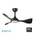 Ventilador de techo Fabrilamp Caiman LED negro 3 palas motor DC 3000-6500K Ø89cm 36W — vista 1
