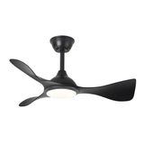 Ventilador de techo Fabrilamp Caiman LED negro 3 palas motor DC 3000-6500K Ø89cm 36W — vista 3