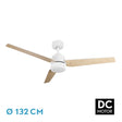 Ventilador de techo Fabrilamp Captus LED blanco haya 3 palas motor DC 3000-6000K Ø132cm 22W — vista 1