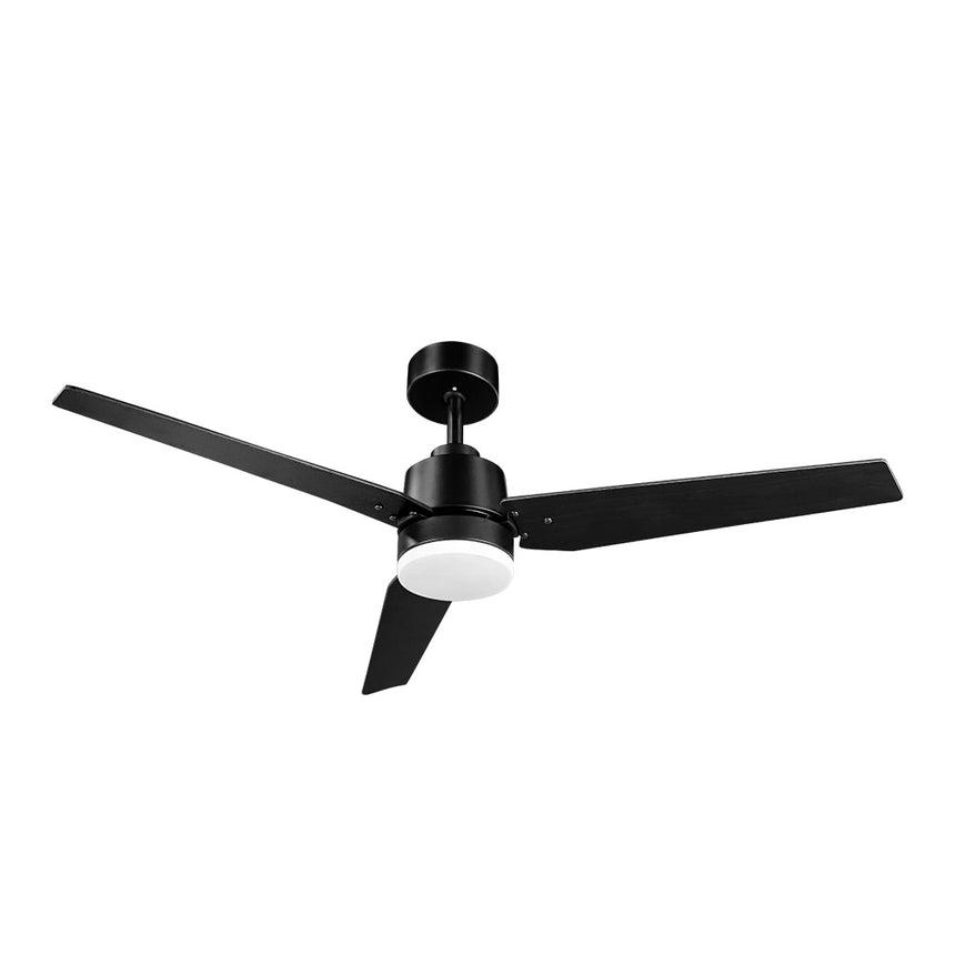 Ventilador de techo Fabrilamp Captus LED negro roble 3 palas motor DC 3000-6000K Ø132cm 22W — vista 3