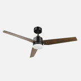 Ventilador de techo Fabrilamp Captus LED negro roble 3 palas motor DC 3000-6000K Ø132cm 22W — vista 2