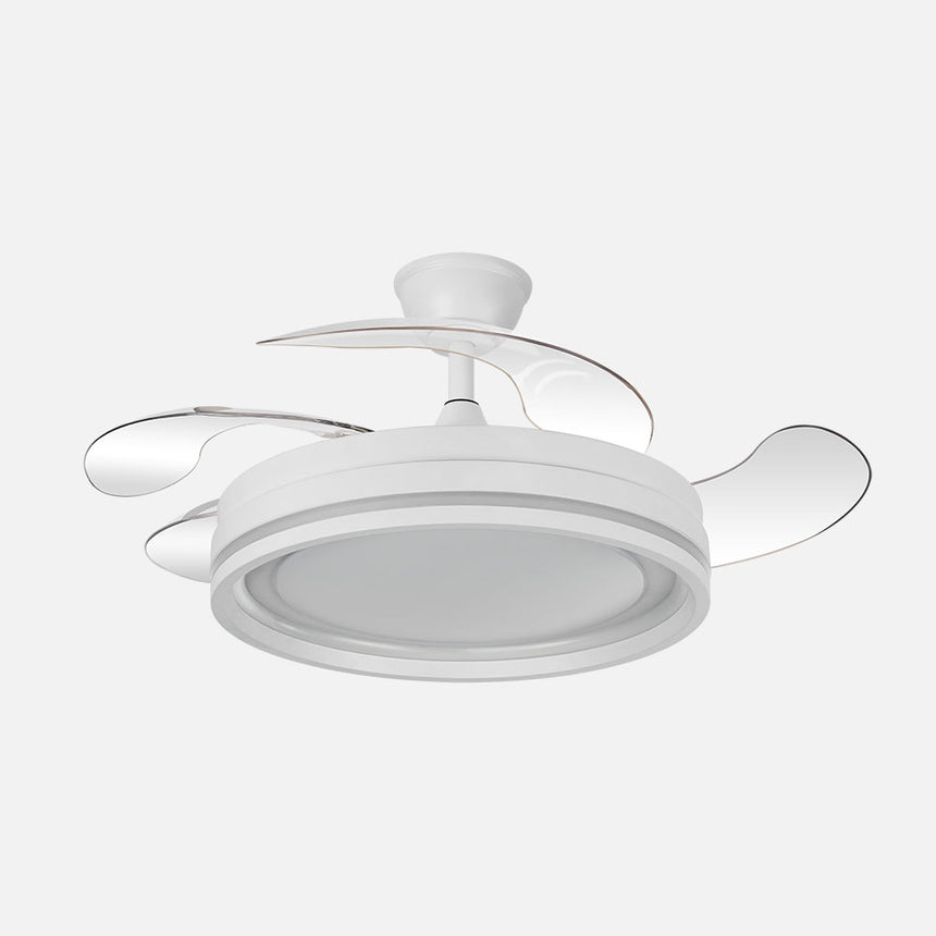 Ventilador de techo retráctil Fabrilamp Cerrato LED blanco 4 palas motor DC 3000-6000K Ø107cm 59W — vista 1