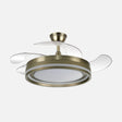 Ventilador de techo retráctil Fabrilamp Cerrato LED cuero 4 palas motor DC 3000-6000K Ø107cm 59W — vista 1