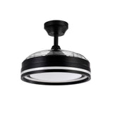 Ventilador de techo retráctil Fabrilamp Cerrato LED negro 3 palas motor DC 3000-6000K Ø107cm 72W — vista 3