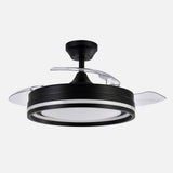 Ventilador de techo retráctil Fabrilamp Cerrato LED negro 3 palas motor DC 3000-6000K Ø107cm 72W — vista 2