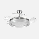 Ventilador de techo retráctil Fabrilamp Cerrato LED níquel 4 palas motor DC Ø107cm 59W 208691303