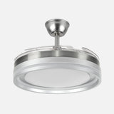 Ventilador de techo retráctil Fabrilamp Cerrato LED níquel 4 palas motor DC 3000-6000K Ø107cm 59W — vista 2