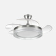 Ventilador de techo retráctil Fabrilamp Cerrato LED níquel 4 palas motor DC 3000-6000K Ø107cm 59W — vista 1
