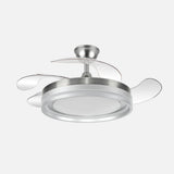 Ventilador de techo retráctil Fabrilamp Cerrato LED níquel 4 palas motor DC 3000-6000K Ø107cm 59W — vista 1