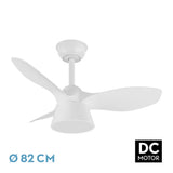 Ventilador de techo Fabrilamp Cubico LED blanco 3 palas motor DC 3000-6000K Ø82cm 36W — vista 1