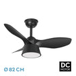 Ventilador de techo Fabrilamp Cubico LED negro 3 palas motor DC 3000-6000K Ø82cm 36W — vista 1