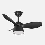 Ventilador de techo Fabrilamp Cubico LED negro 3 palas motor DC 3000-6000K Ø82cm 36W — vista 2