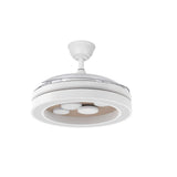 Ventilador de techo retráctil Fabrilamp Cupido LED blanco haya 3 palas motor DC 3000-6500K Ø107cm — vista 4