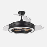 Ventilador de techo retráctil Fabrilamp Cupido LED negro madera 3 palas motor DC 3000-6500K Ø107cm — vista 2