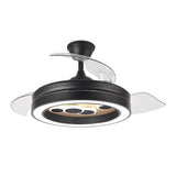 Ventilador de techo retráctil Fabrilamp Cupido LED negro madera 3 palas motor DC 3000-6500K Ø107cm — vista 3