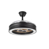 Ventilador de techo retráctil Fabrilamp Cupido LED negro madera 3 palas motor DC 3000-6500K Ø107cm — vista 4