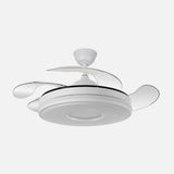 Ventilador de techo retráctil Fabrilamp Dani LED blanco 4 palas motor DC Ø106cm 59W 165391401