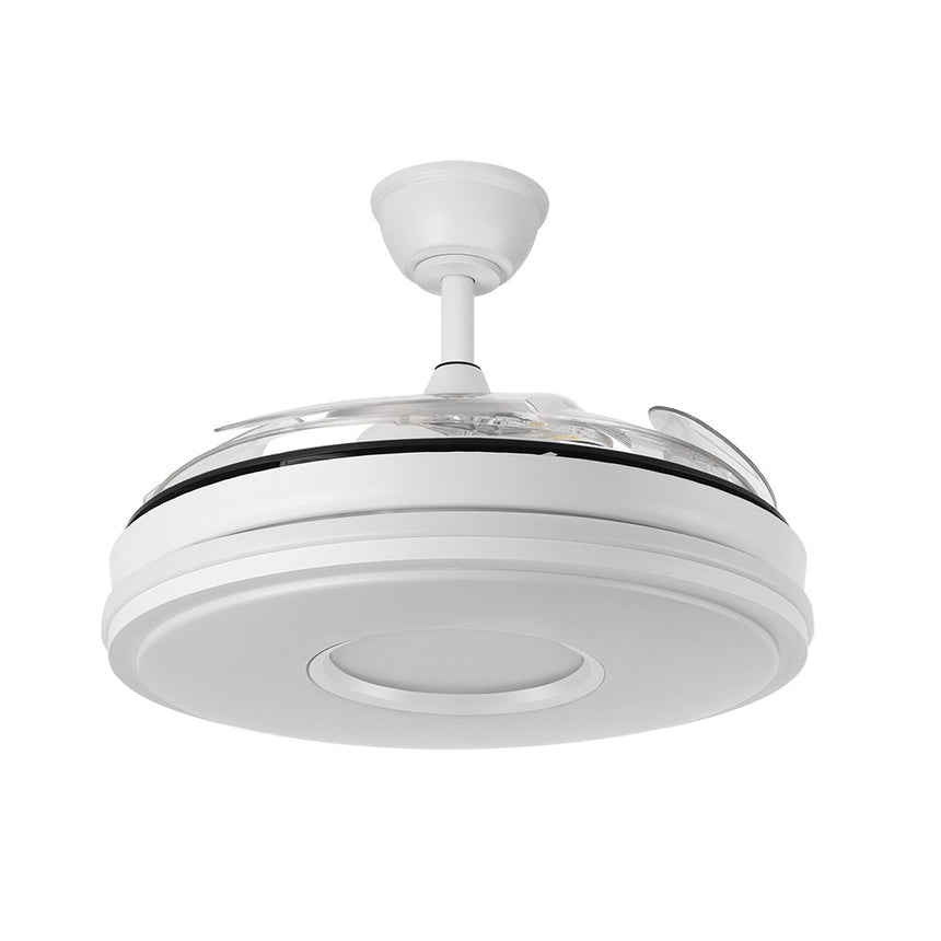 Ventilador de techo retráctil Fabrilamp Dani LED blanco 4 palas motor DC 3000-6500K Ø106cm 59W — vista 2