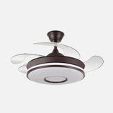 Ventilador de techo retráctil Fabrilamp Dani LED marrón 4 palas motor DC Ø91cm 59W 165399002