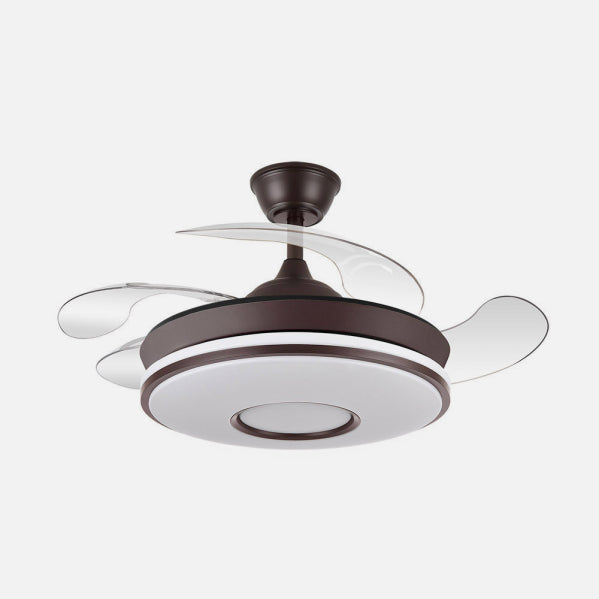 Ventilador de techo retráctil Fabrilamp Dani LED marrón 4 palas motor DC Ø91cm 59W 165399002