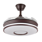 Ventilador de techo retráctil Fabrilamp Dani LED marrón 4 palas motor DC 3000-6000K Ø91cm 59W — vista 2