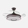 Ventilador de techo retráctil Fabrilamp Dani LED marrón 4 palas motor DC 3000-6000K Ø91cm 59W — vista 1