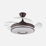 Ventilador de techo retráctil Fabrilamp Dani LED marrón 4 palas motor DC 3000-6000K Ø91cm 59W — vista 1