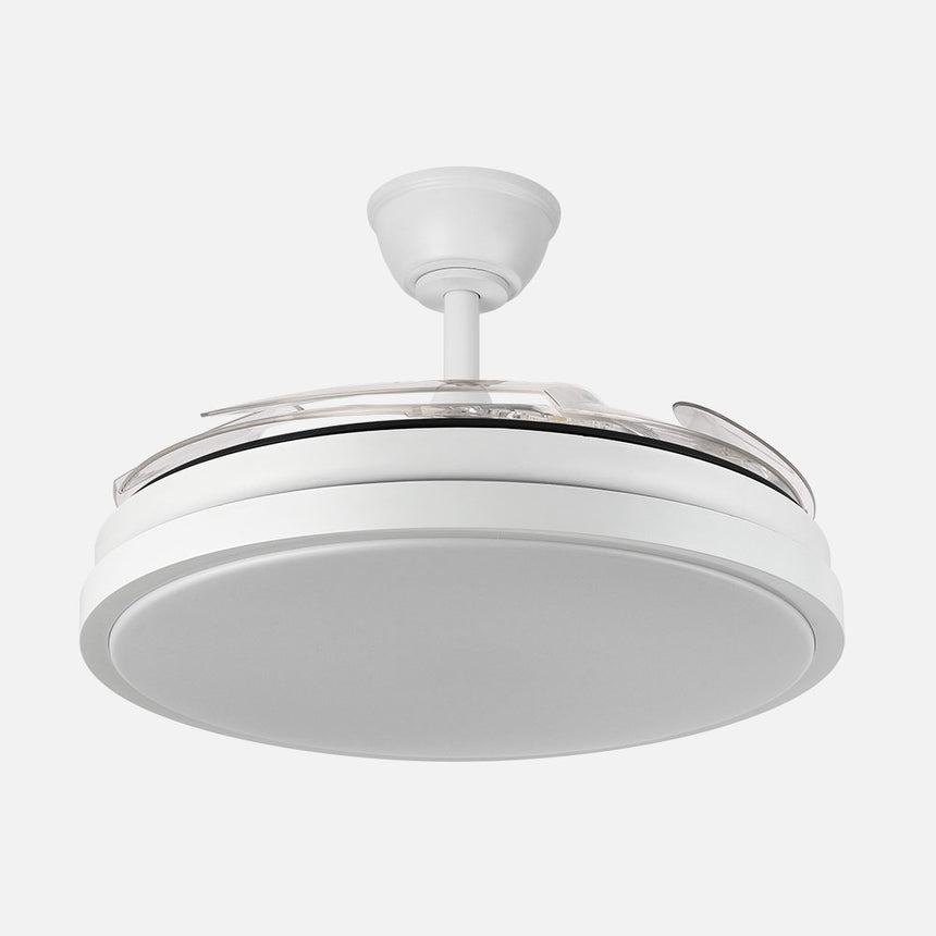 Ventilador de techo retráctil Fabrilamp Escorpion LED blanco 4 palas motor DC 3000-6000K Ø107cm 59W — vista 3