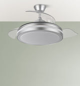 Ventilador de techo retráctil Fabrilamp Esparta LED plata 3 palas motor DC 3000-6000K Ø107cm 59W — vista 4