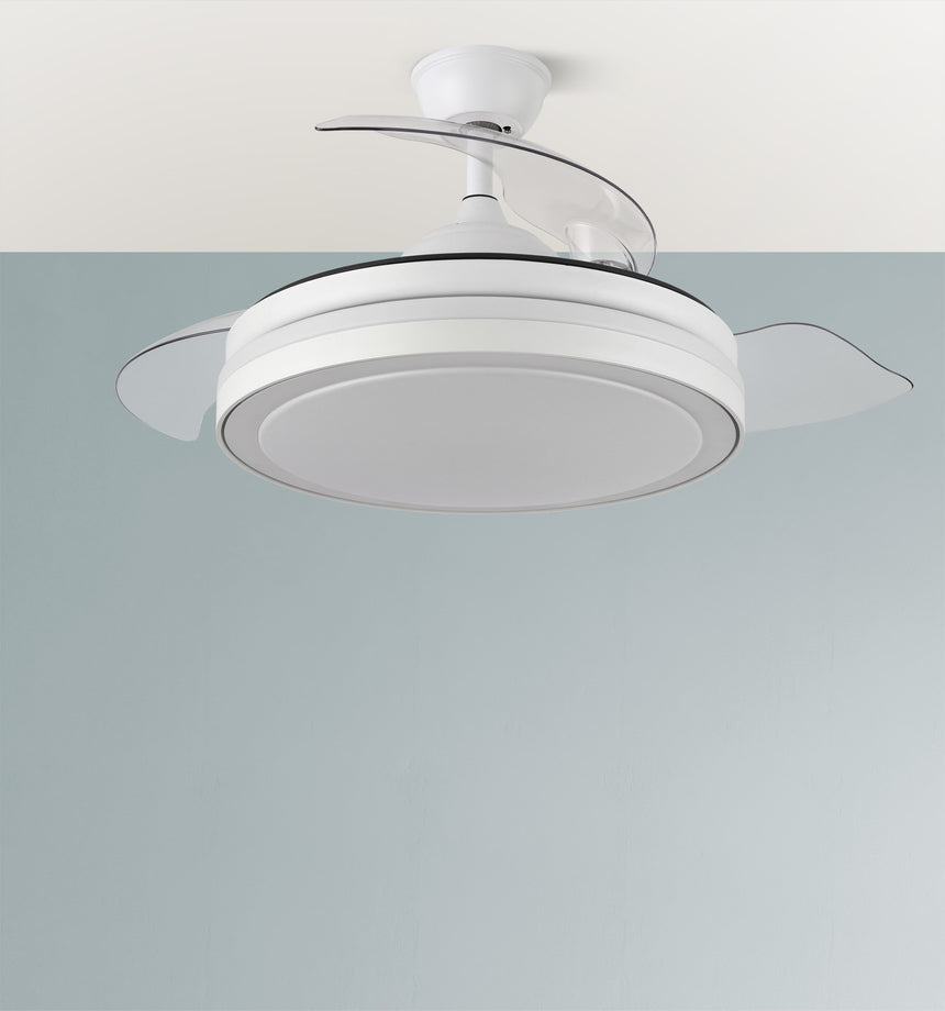 Ventilador de techo retráctil Fabrilamp Esparta LED blanco 3 palas motor DC 3000-6000K Ø91cm 59W — vista 5