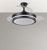 Ventilador de techo retráctil Fabrilamp Esparta LED negro 3 palas motor DC 3000-6000K Ø91cm 59W — vista 3