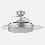 Ventilador de techo retráctil Fabrilamp Esparta LED plata 3 palas motor DC 3000-6000K Ø91cm 59W — vista 1