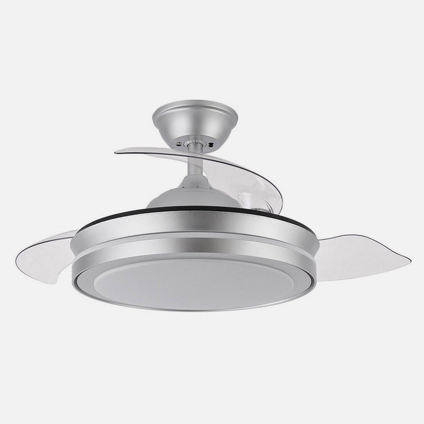 Ventilador de techo retráctil Fabrilamp Esparta LED plata 3 palas motor DC 3000-6000K Ø91cm 59W — vista 1